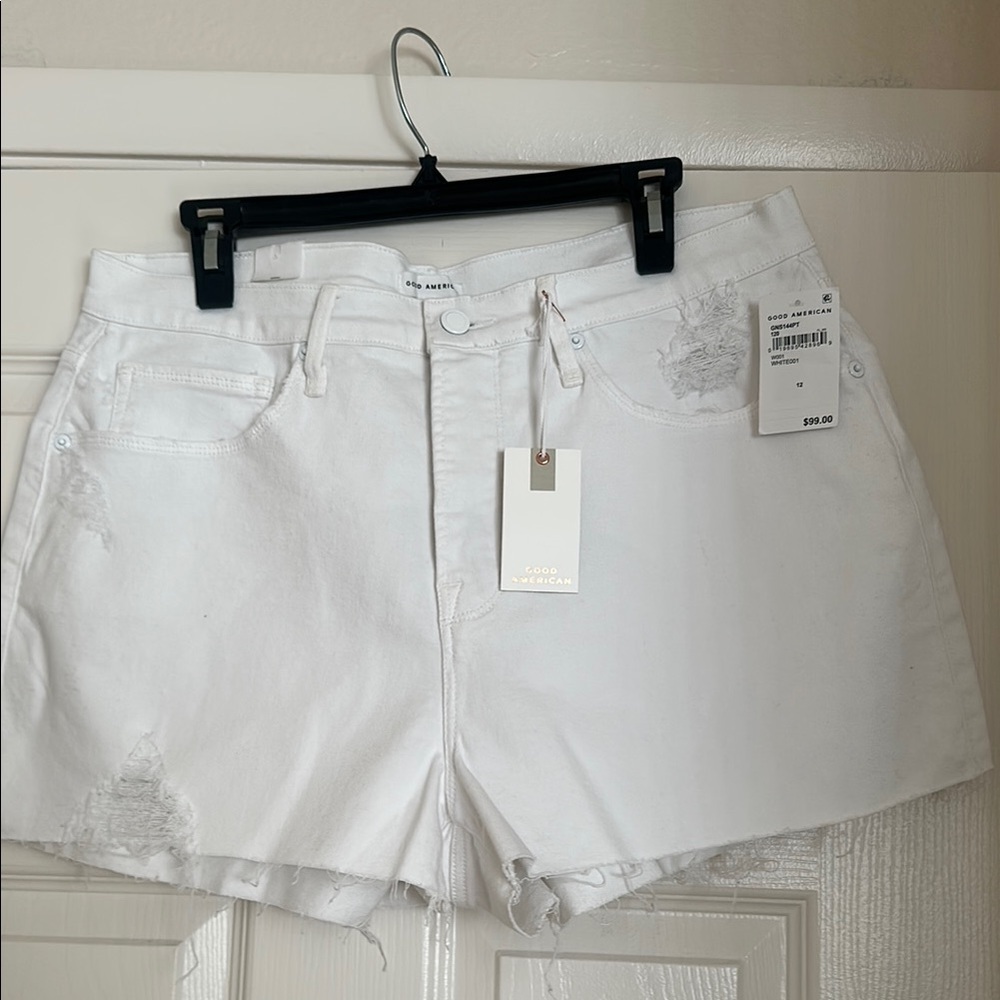 Good American Good ‘90s Bright White Jean Shorts